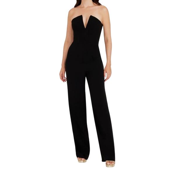 Dress the Population jumpsuit Fernanda strapless black size X-Small XS DEFECT - Picture 1 of 8